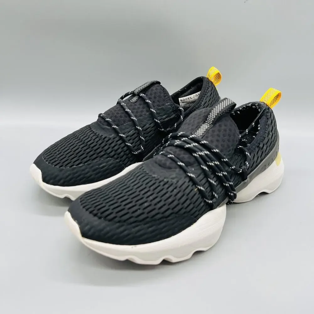 Sorel Shoes Womens 7 Black Mesh Kinetic Impact Lace Low Top Athletic Sneakers